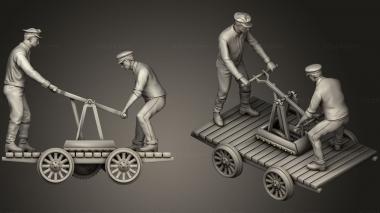 Military figurines handcar 3d model